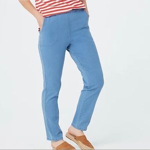 Denim&Co Original Waist Stretch Petite Pants w/ Side Pockets (A43881)